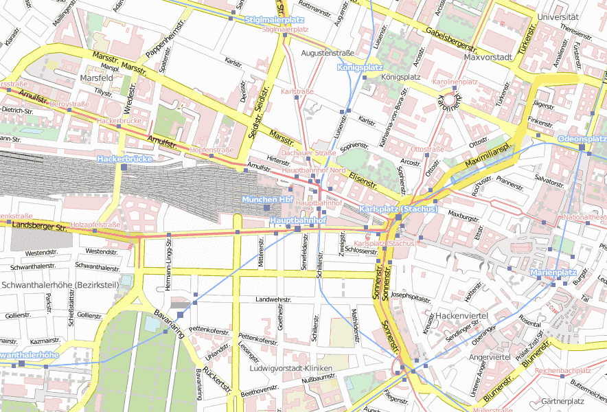Hauptbahnhof Stadtplan Mit Luftansicht Und Hotels Von M nchen