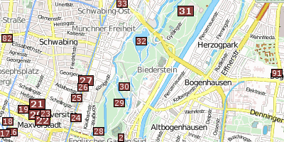 Stadtplan Englischer Garten München