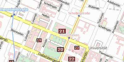 Stadtplan Neue Pinakothek